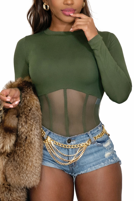 Mesh Panel Bodysuit
