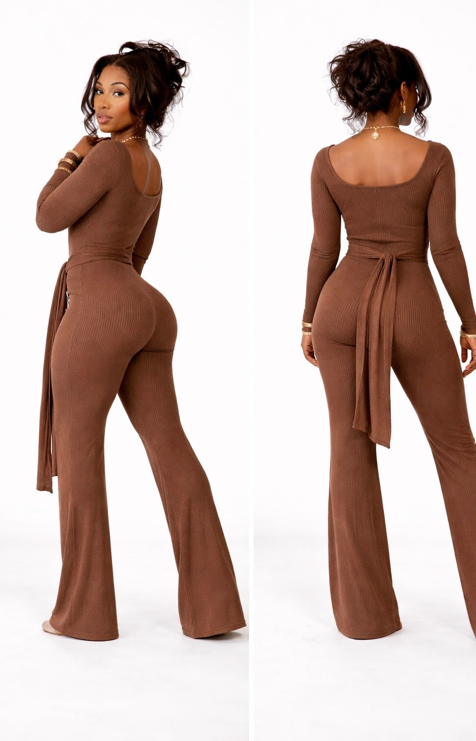 Mocha Muse Ribbed Jumpsuit