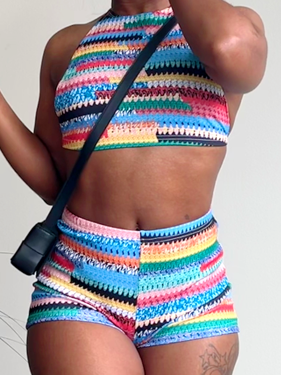 Rainbow Two Piece Short Set