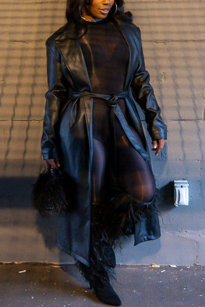 Matrix Faux Leather Trench