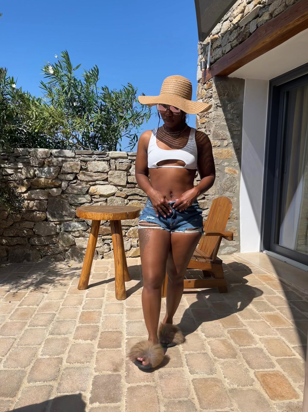 Shredded Denim Distressed Shorts