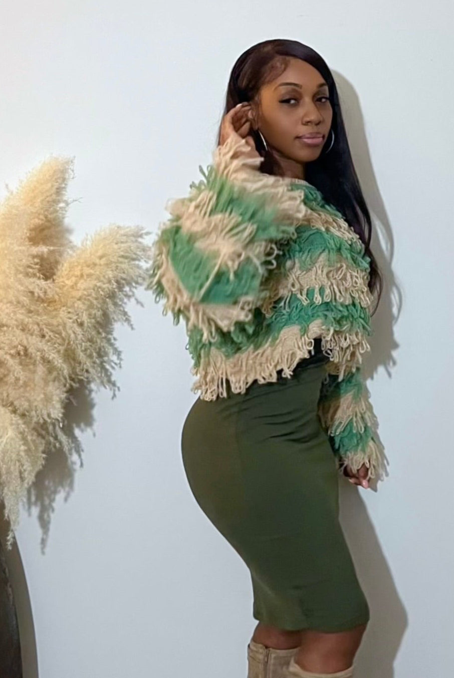 Shaggy Fringe Knit Sweater