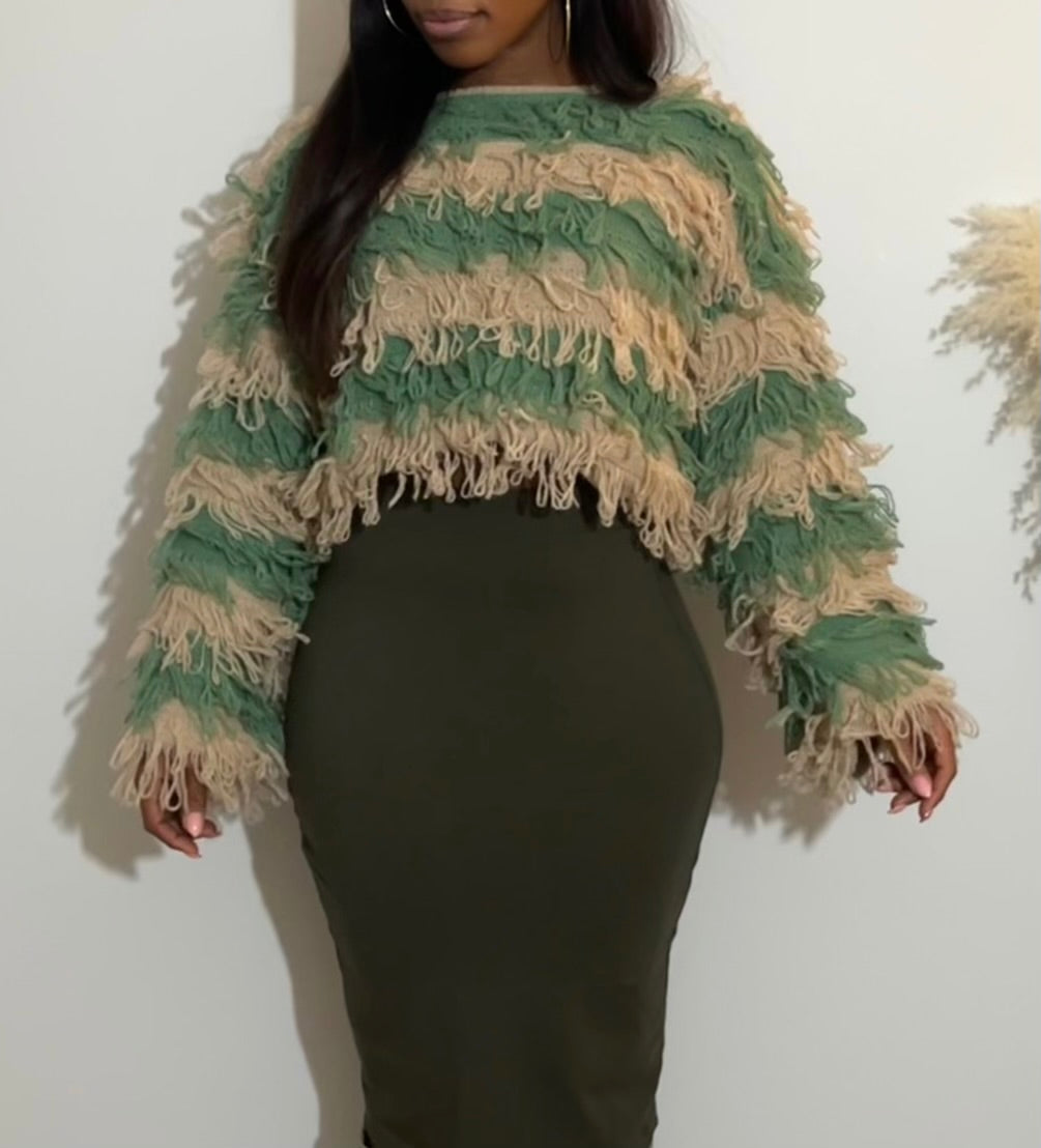 Shaggy Fringe Knit Sweater