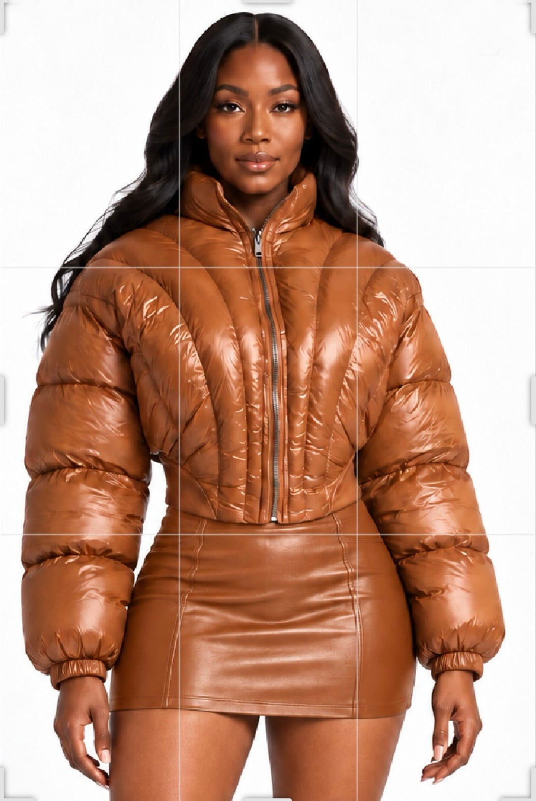 High Shine Cropped Puffer Jacket