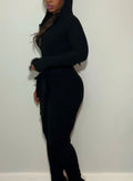 Love Sense Hanging Threads knitted jumpsuit displayed on a mannequin, showcasing its textured fabric and stylish design.