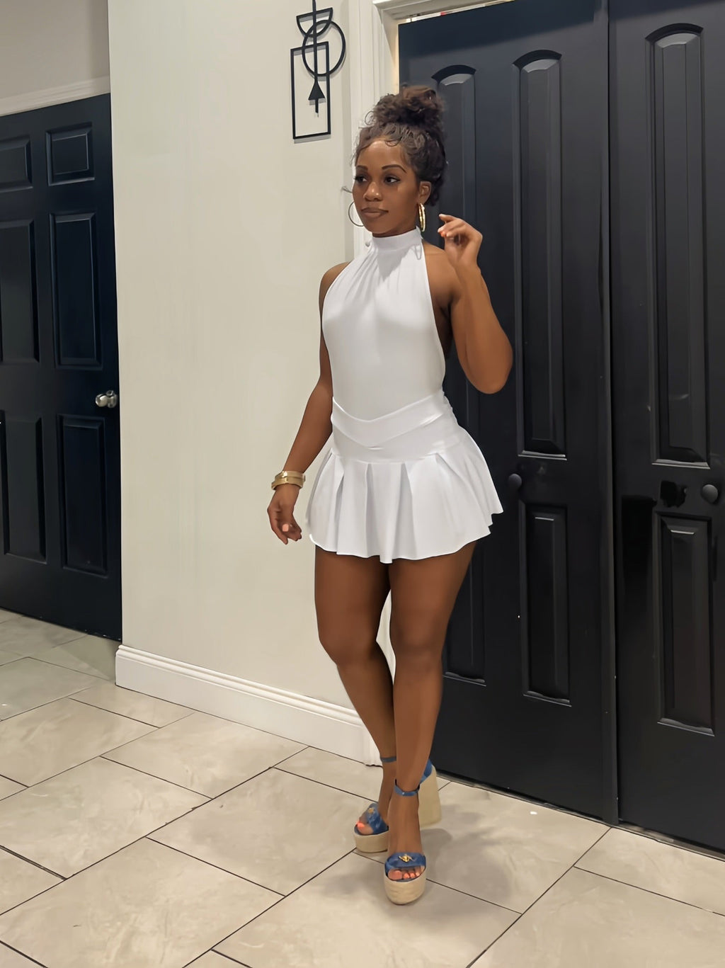 Marilyn open back mini dress