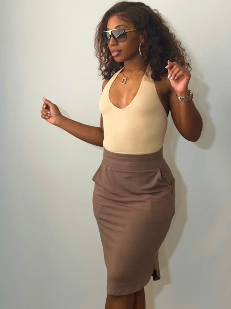 Ribbed Halter Crop Top