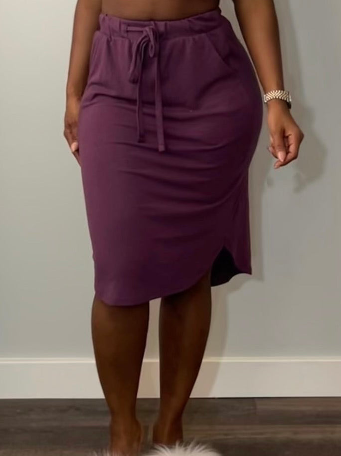 Summer Breeze spandex midi skirt