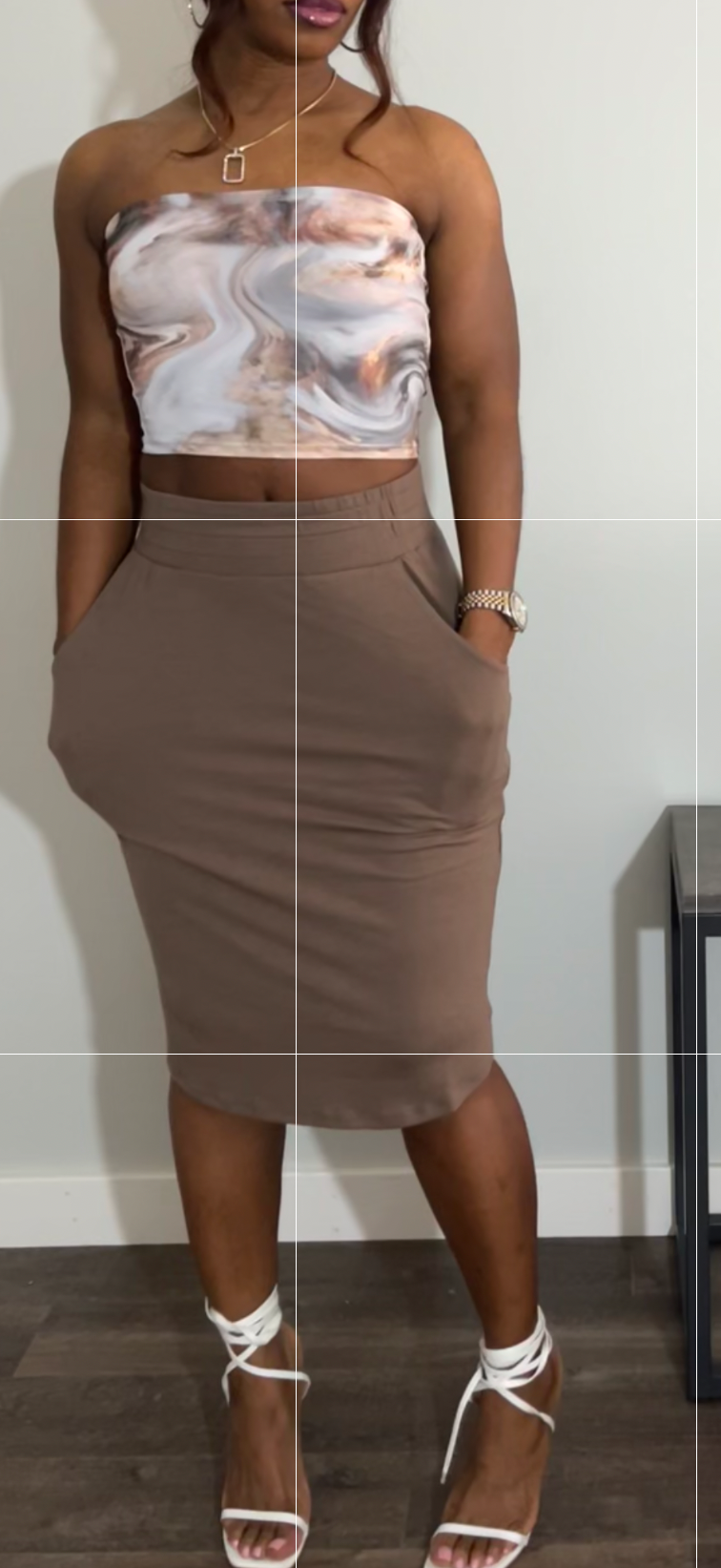 Chic Contour Midi Skirt