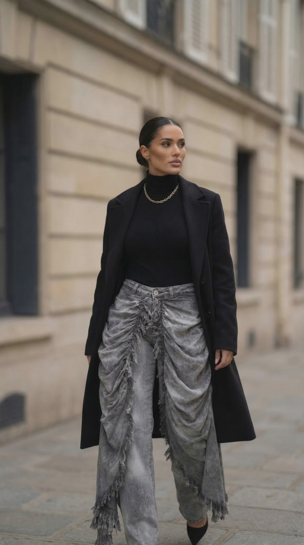 Street Royalty Draped Denim Pants