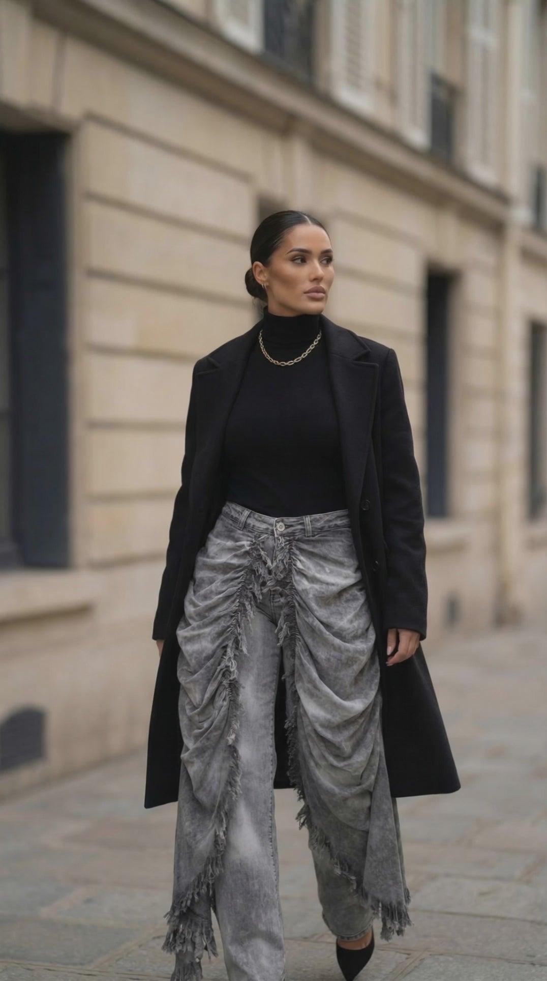 Street Royalty Draped Denim Pants