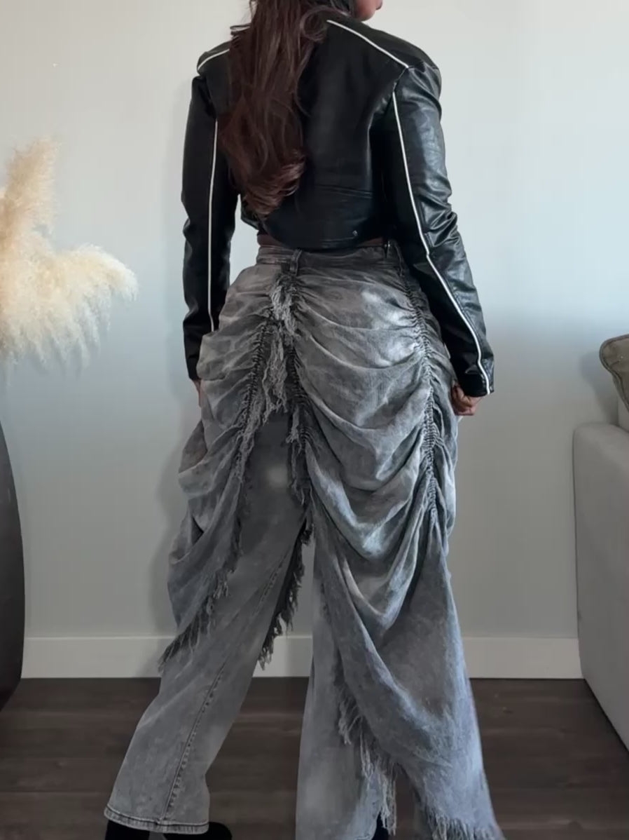 Street Royalty Draped Denim Pants